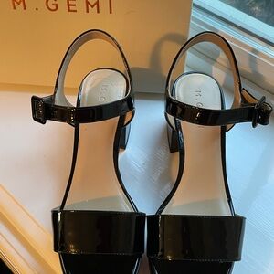 M. Gemi Glossy Black Sandals